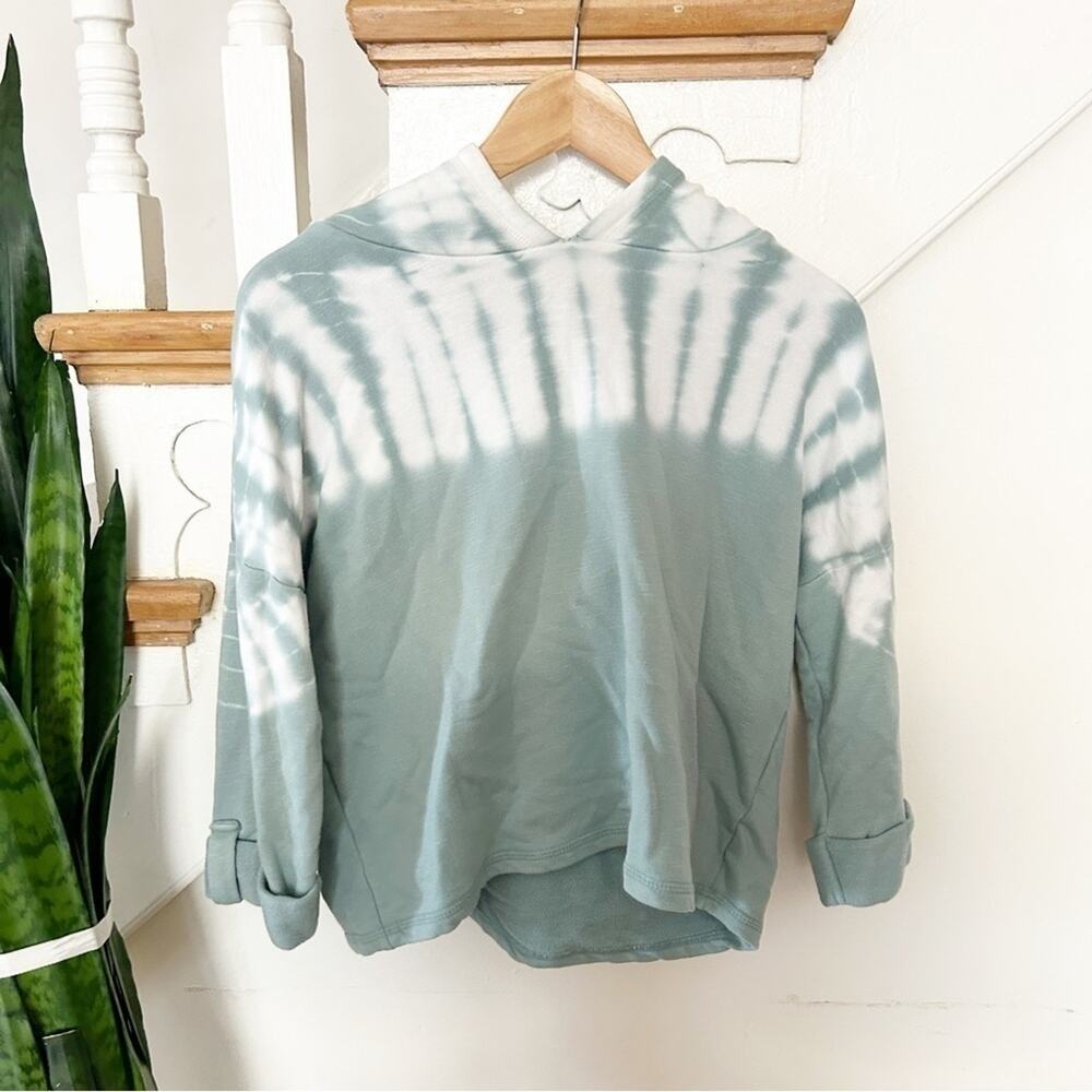 Chaser Slub French Terry Rolled Sleeve Pullover Hoodie Ice Plant Tie-Dye Size XS
